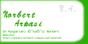 norbert arpasi business card